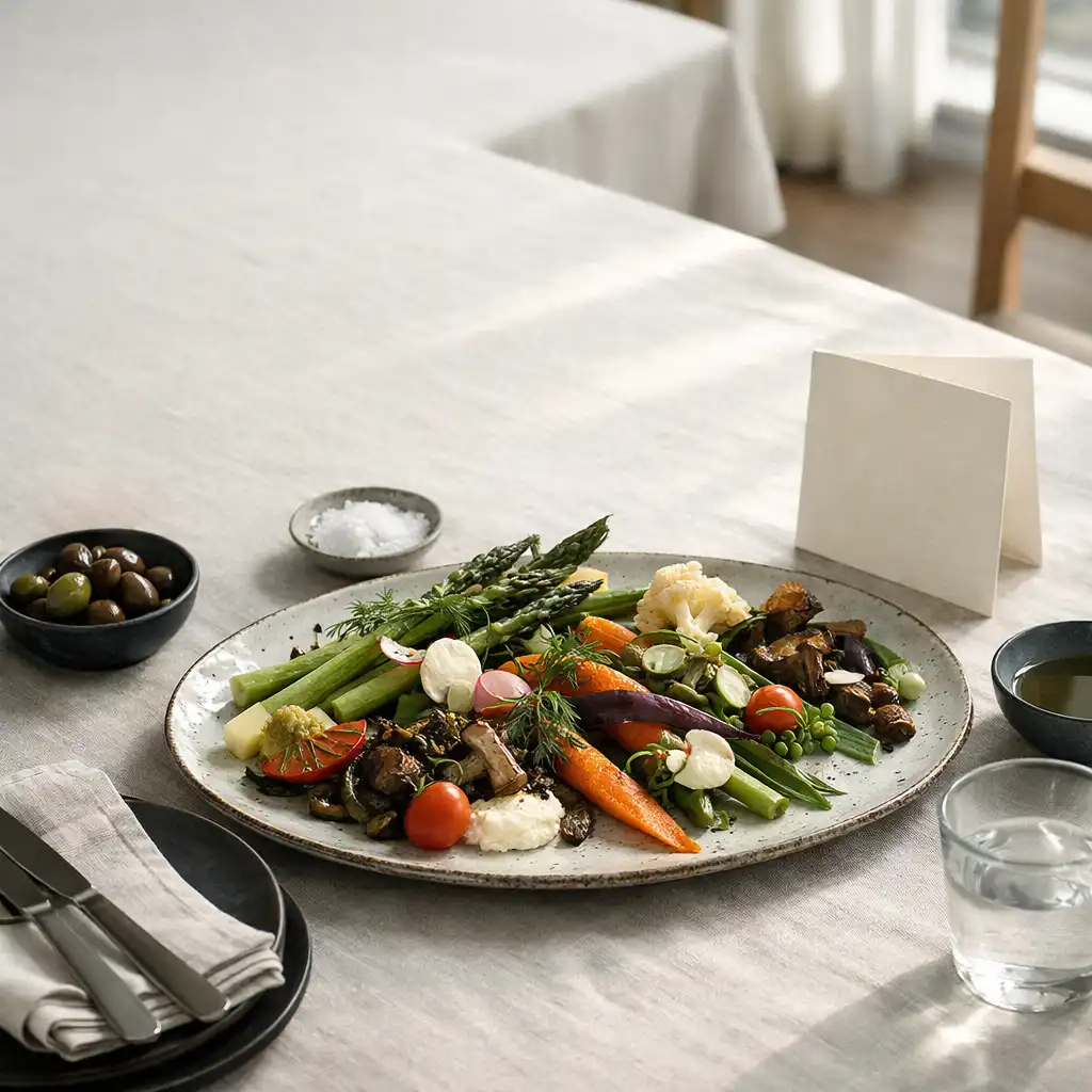 Melbourne-inspired gourmet shared plate on linen and timber tableware